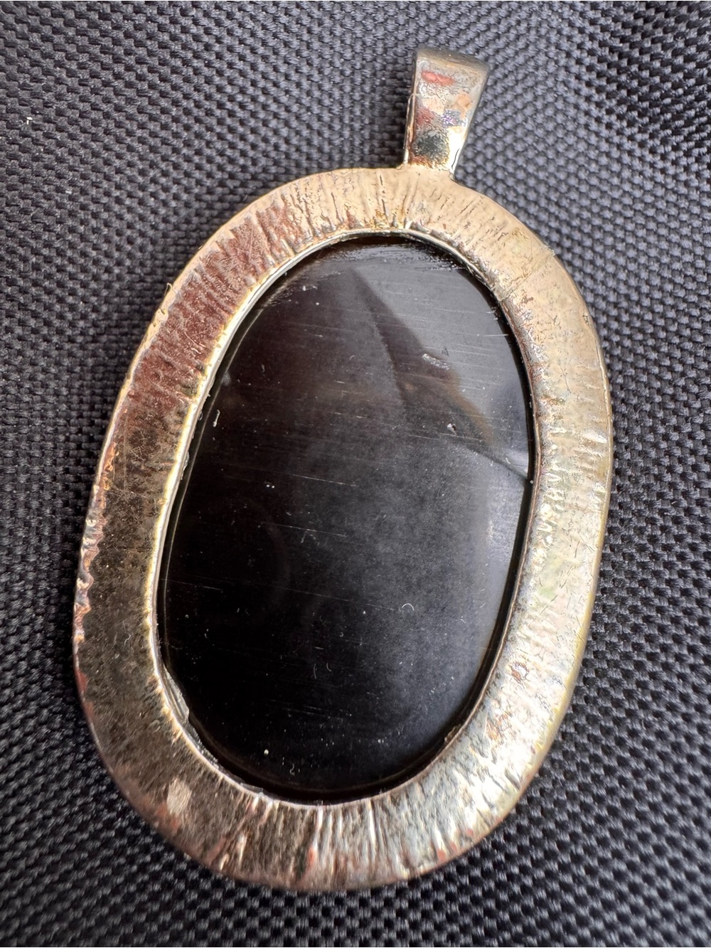 Vintage Banded Agate Pendant Gold Plated - Picture 4 of 16